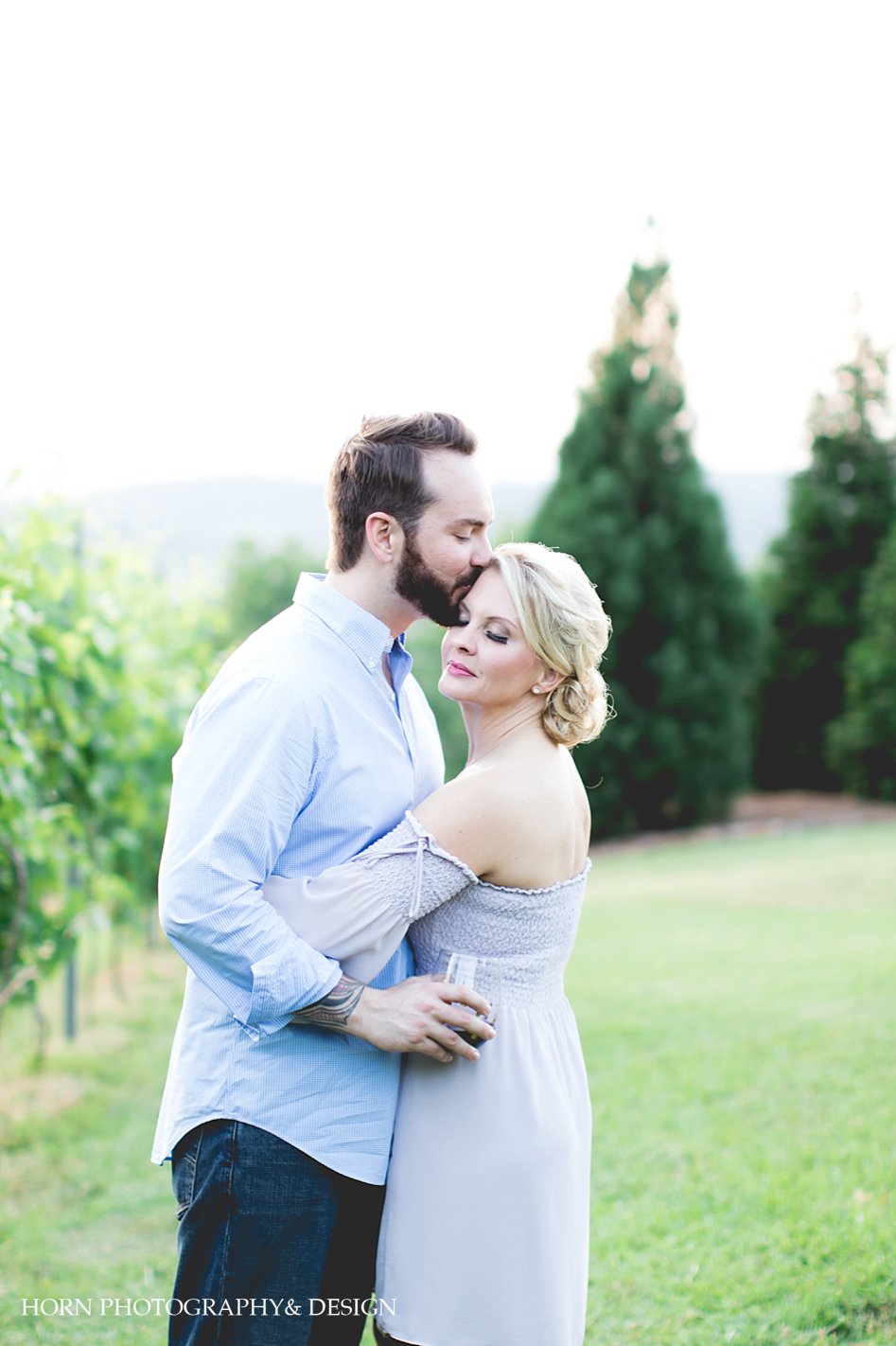 vineyard engagement couple