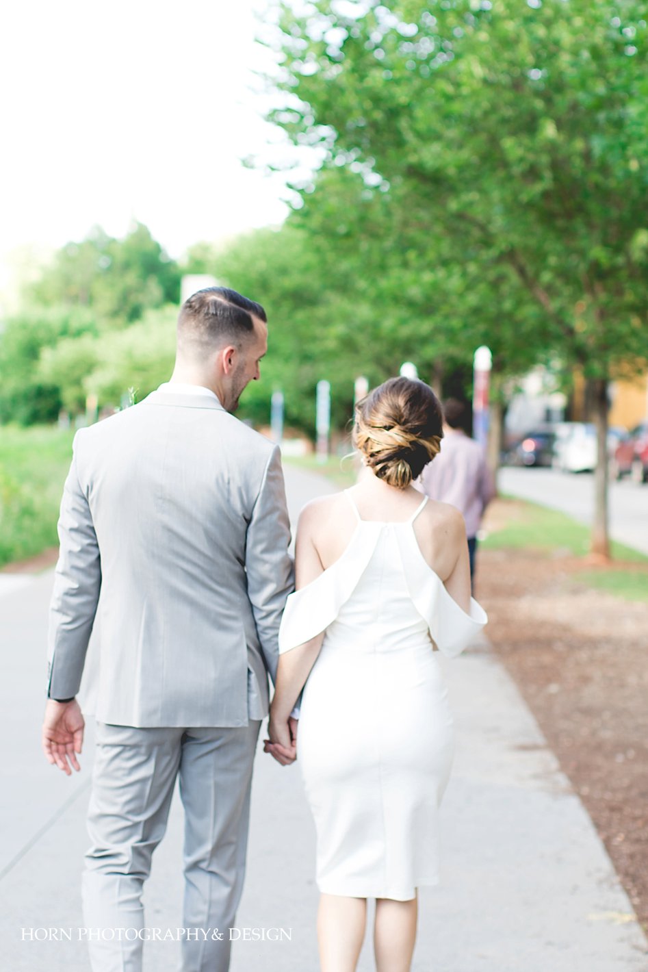 Bride and Groom walk on Atlanta Beltline
