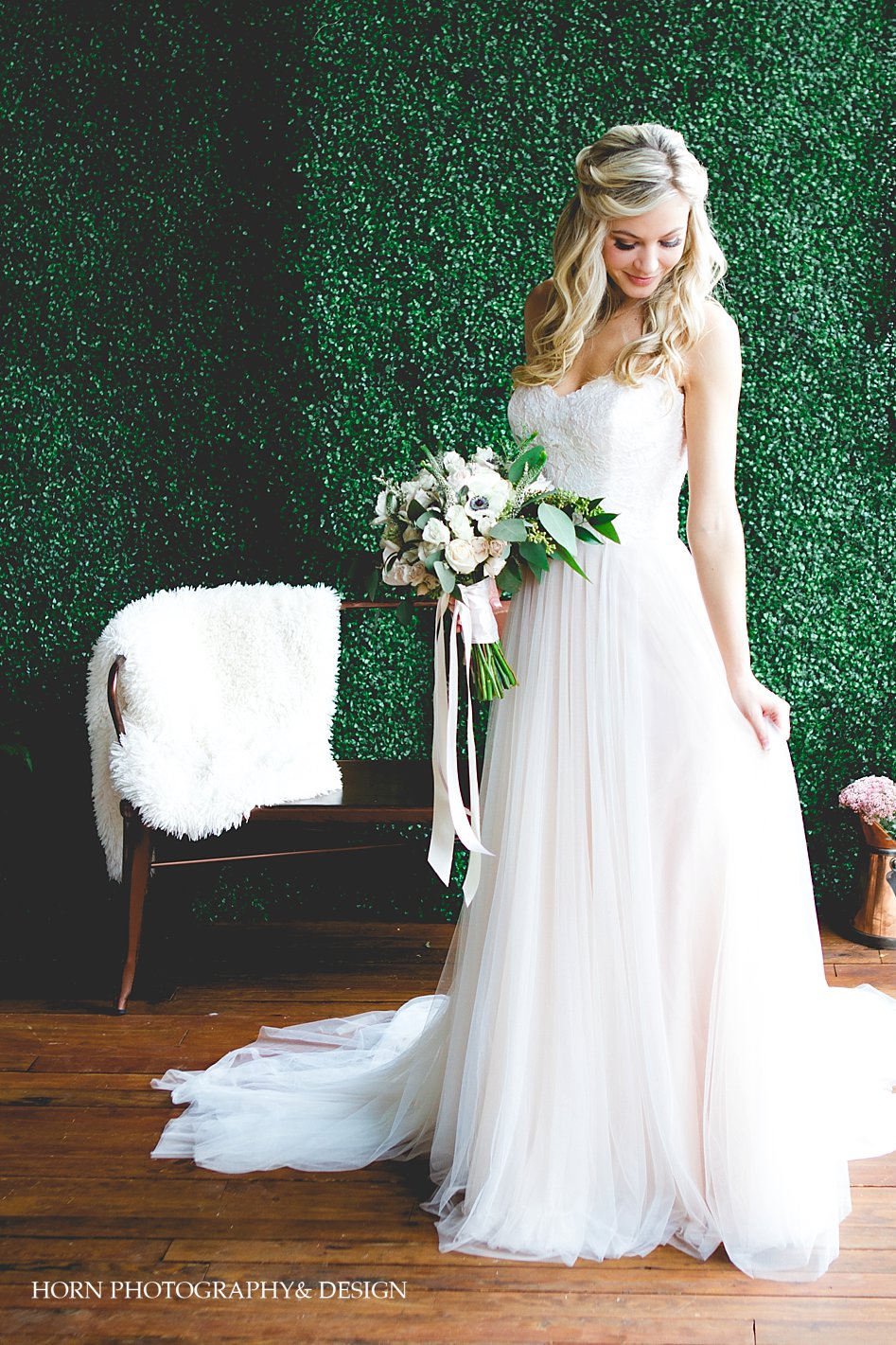 Beautiful flowing bridal dress