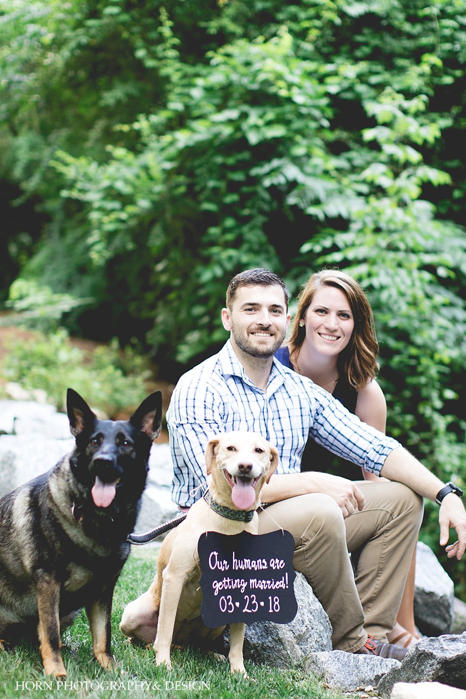 engagement shoot with dogs by Horn Photography and Design