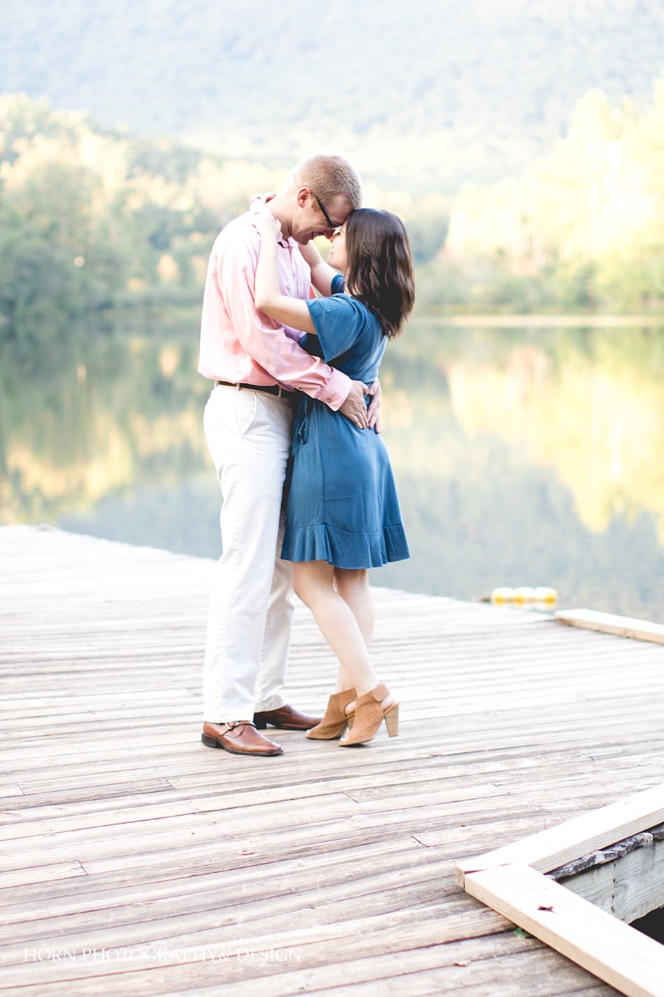 She said I Do, Engagement session at lake on dock by the Horns