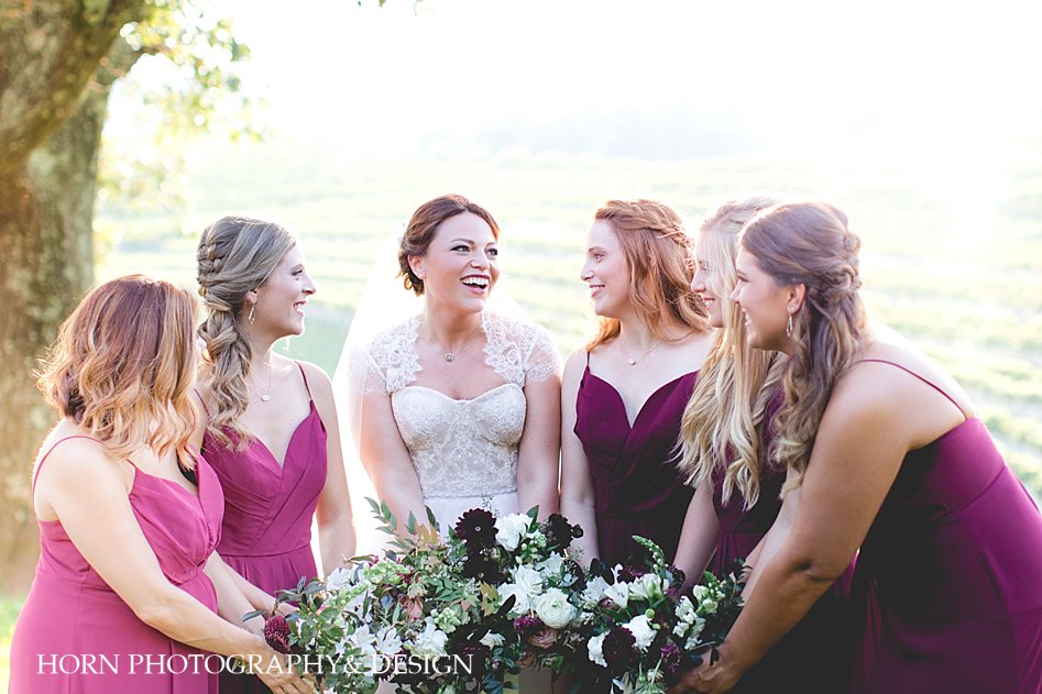 Bridesmaids photography florals posing how to Horn Photography and design