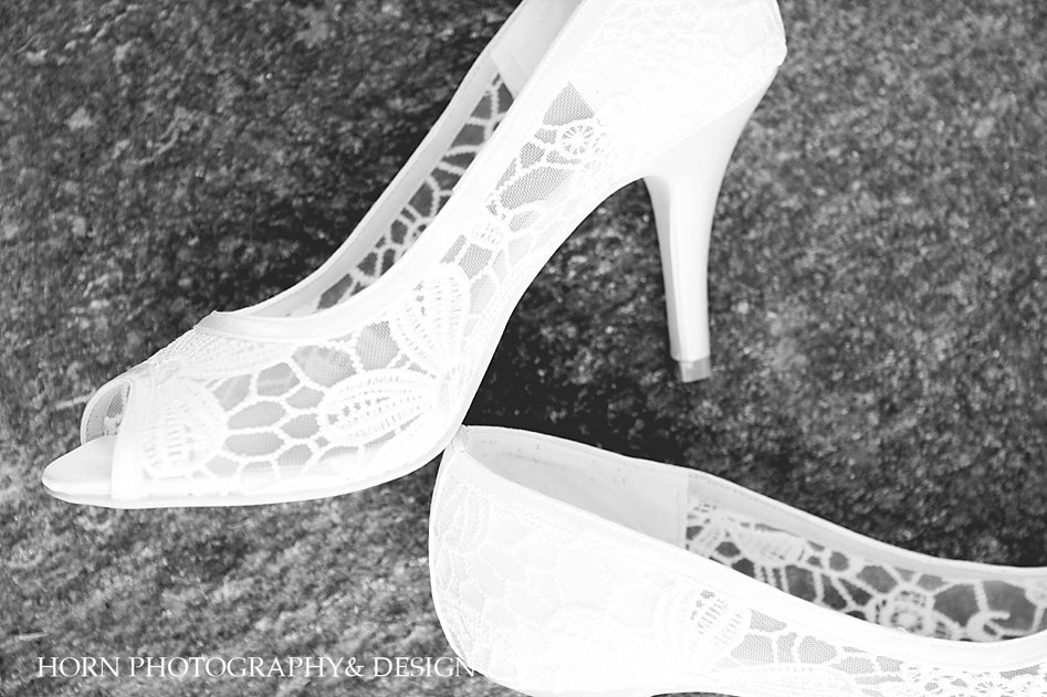 bride's shoes detail shots
