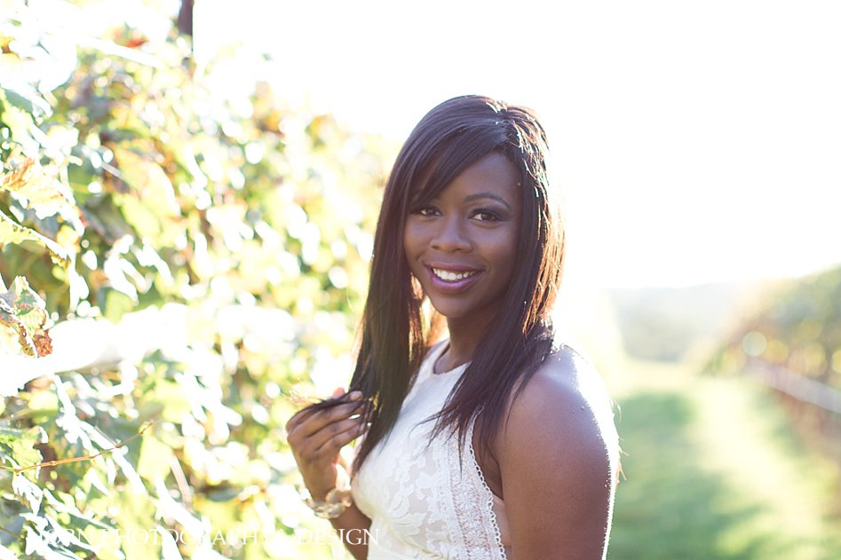 black bride, beautiful straight hair vineyard, anniversary shoot