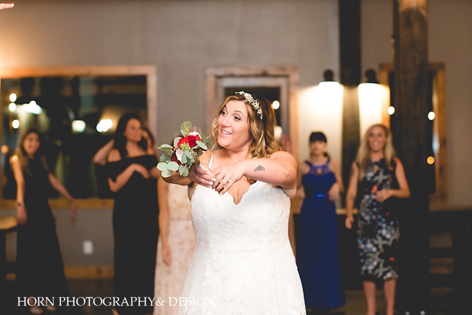 bouquet toss wedding reception 