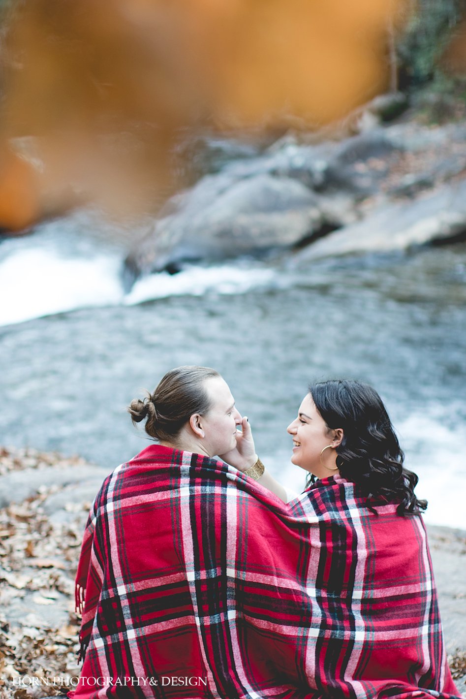 Horn Photography and Design Waterfall Engagement Shoot Atlanta Wedding photographer Adventurous couples