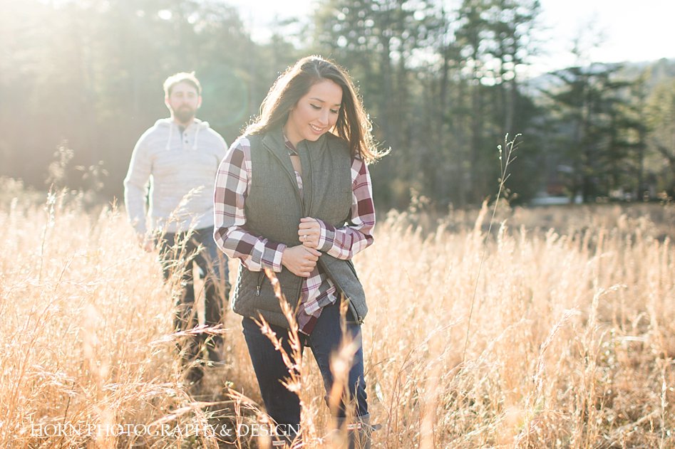 field of grain Adventurous Engagement Horn photography and design Dahlonega GA husband and wife photographers