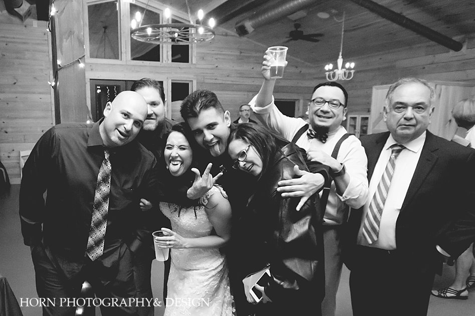 Black and White reception photo Willow Creek Farm Wedding Horn Photography and Design Dahlonega Photographer
