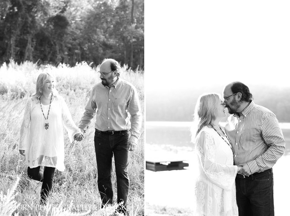 black and white photo fo married couple in dahlonega big family shoot