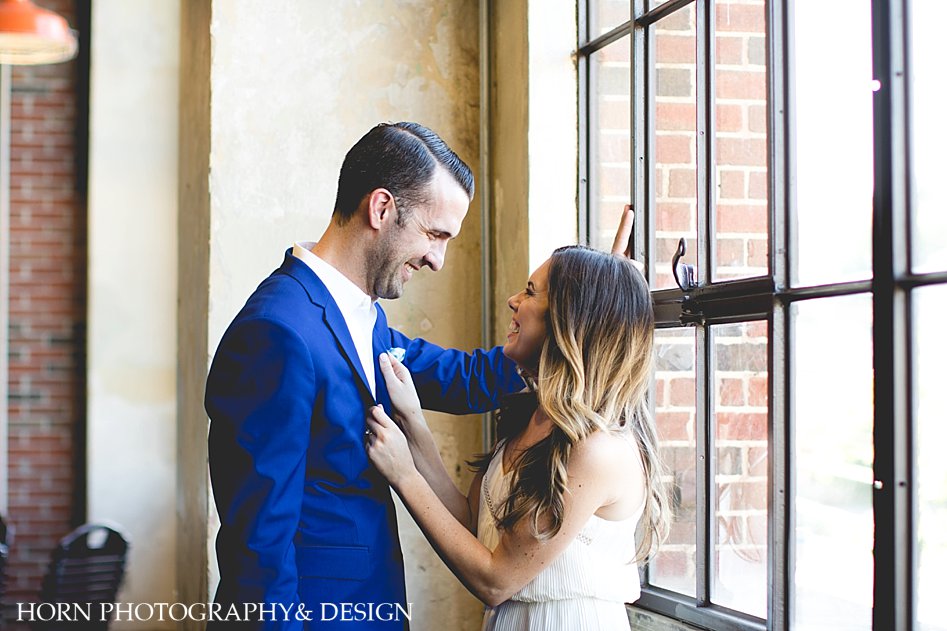 engagement session groom in royal blue suit