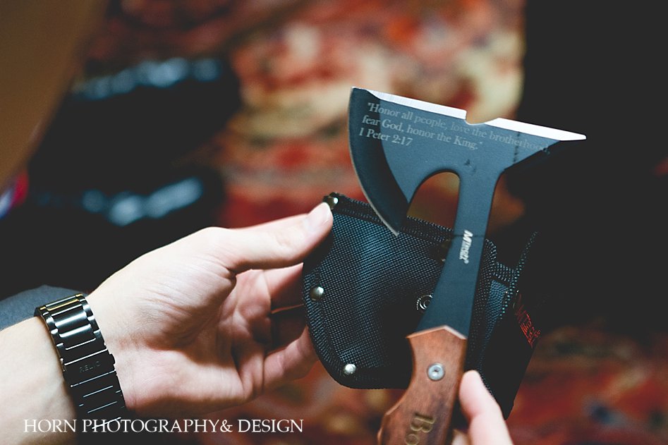 groomsmen gifts of small engraved axe