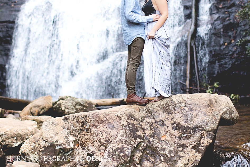 Adventurous Engagement Shoot Waterfall Horn Photography and Design Dahlonega Ga Wedding Photographer