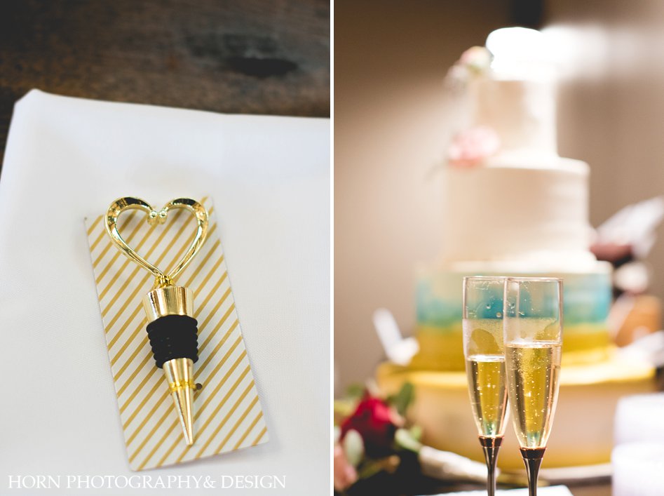Blue Mountain Vineyard Wedding wedding cake and details champagne glasses