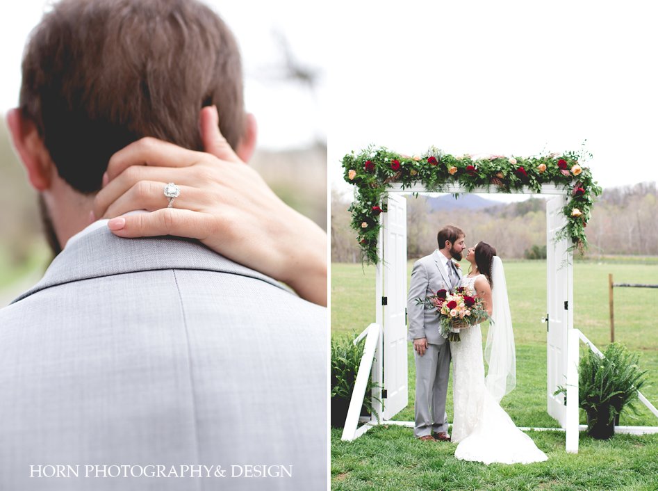 wedding inspiration WILLOW CREEK FARM white doors with florals