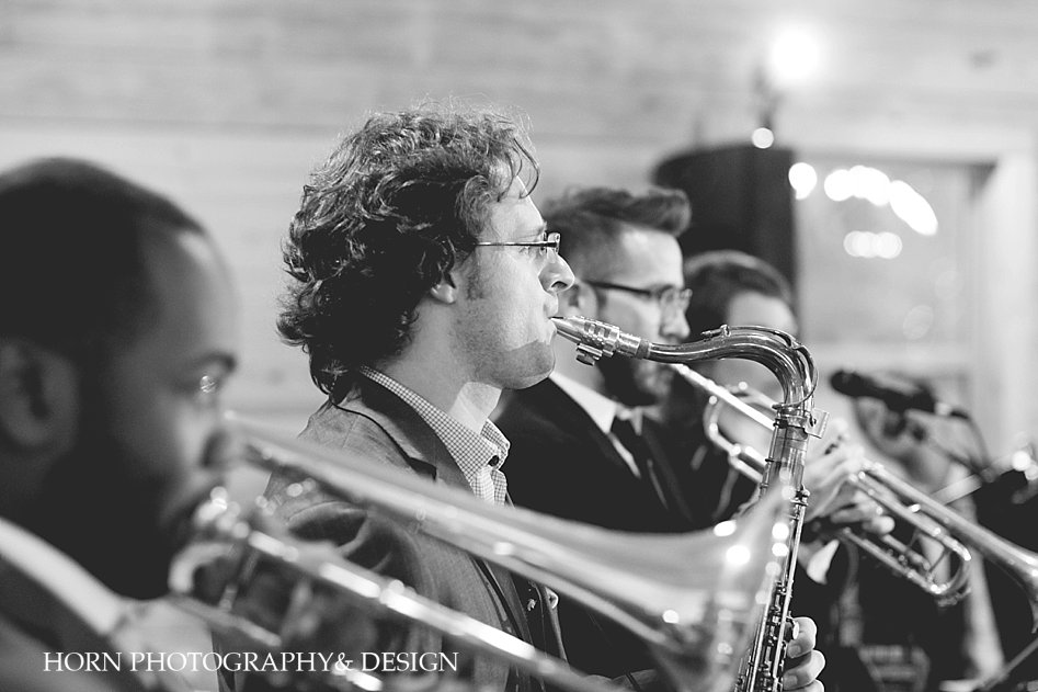 live band at wedding brass section