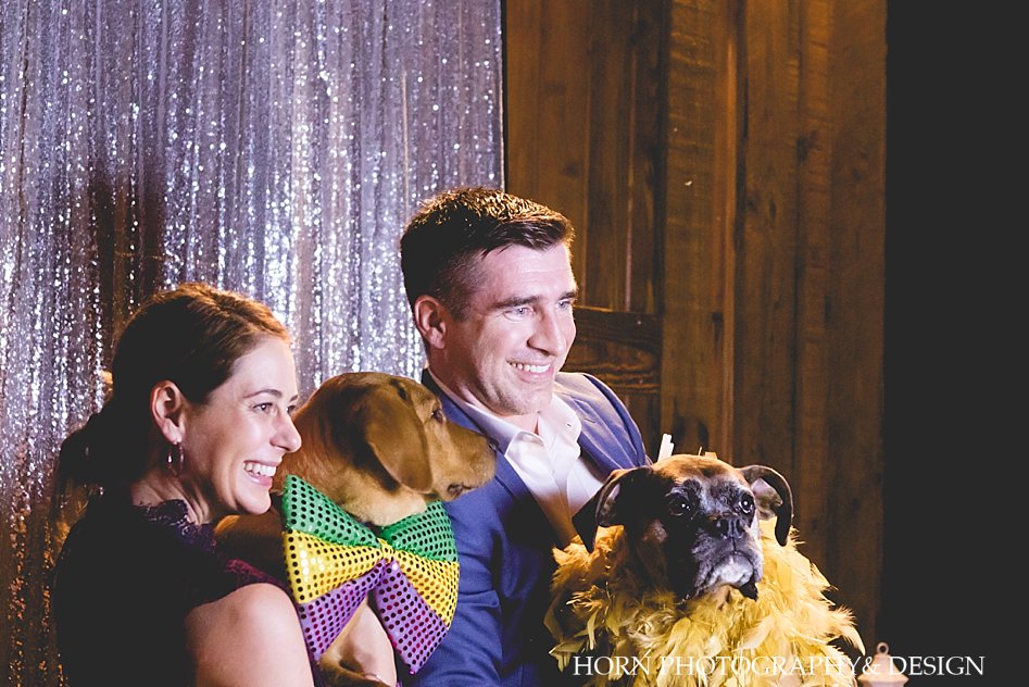 photo booth at wedding with dogs Three Sisters Vineyard Wedding Dahlonega Horn photography and design 