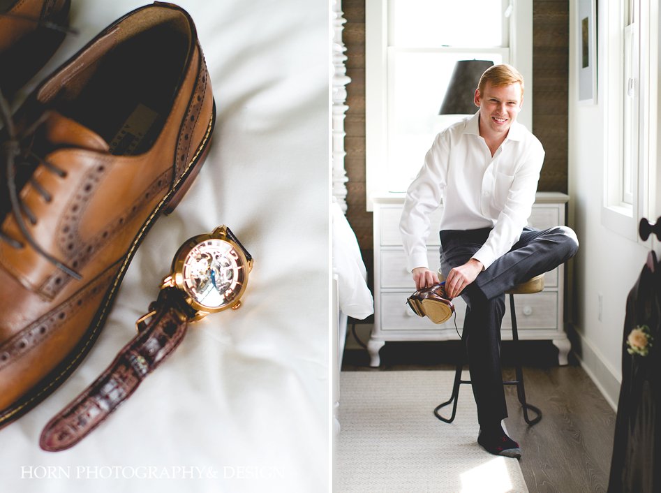 groom's watch and shoes groom getting ready at Kaya Vineyard & Winery Wedding
