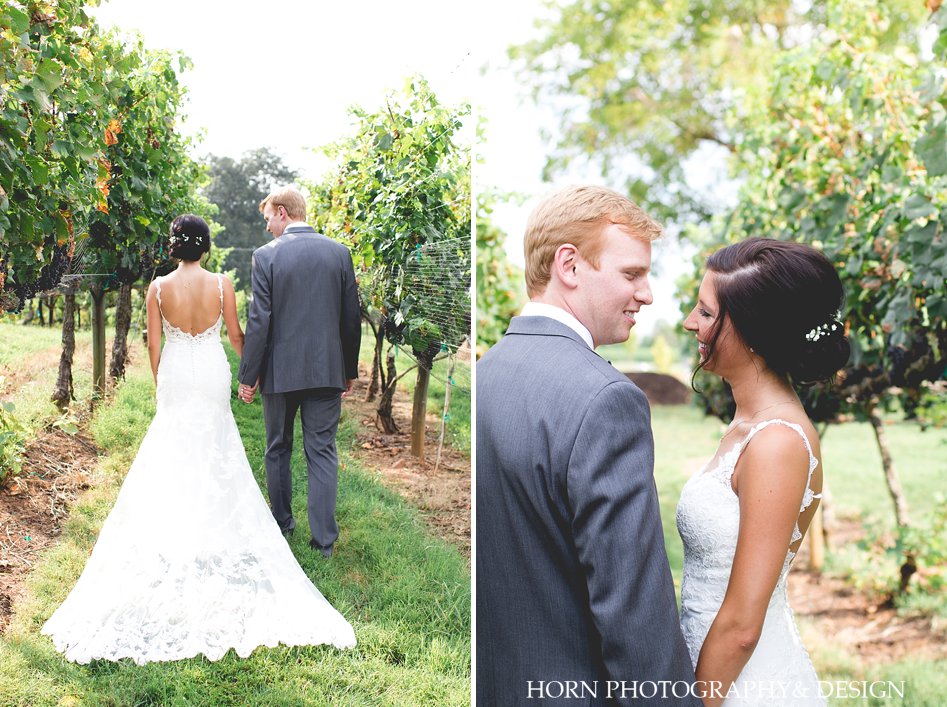 bride and groom in vines Kaya Vineyard & Winery Wedding