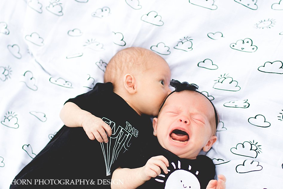 cute twin babies on family shoot horn photography and design Dahlonega GA 