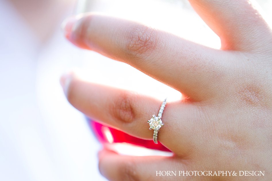 engagement ring on hand