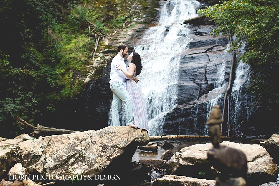 waterfall engagement session horn photography and design