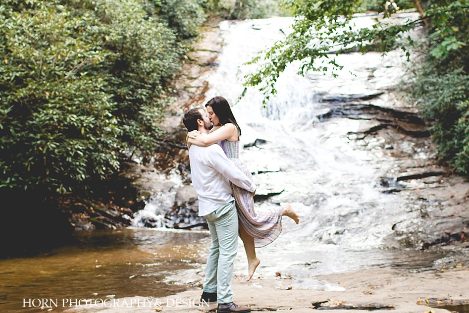 waterfall engagement session 