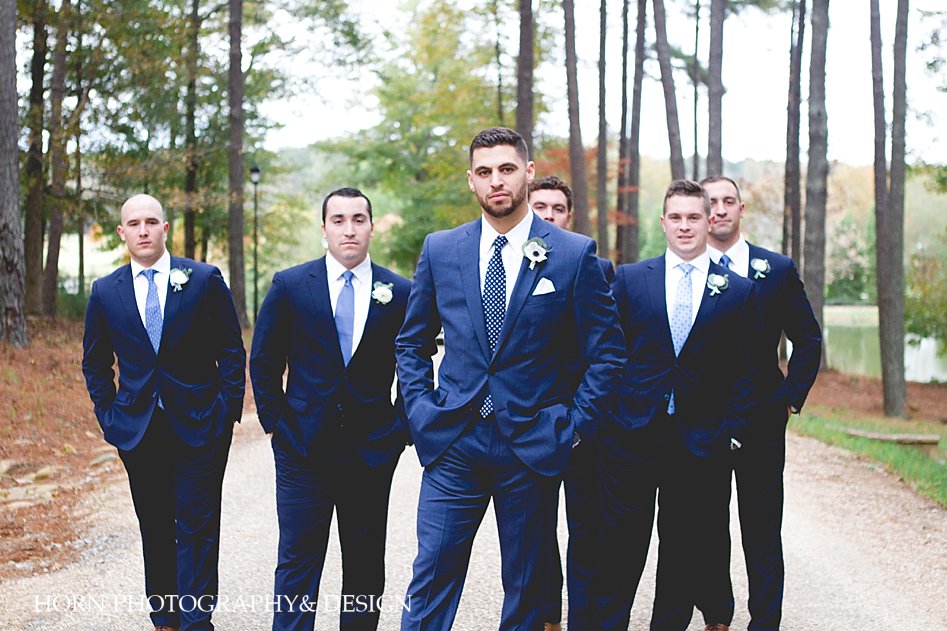 groomsmen blue suits Foxhall wedding Douglasville Georgia Atlanta wedding horn photography and design 