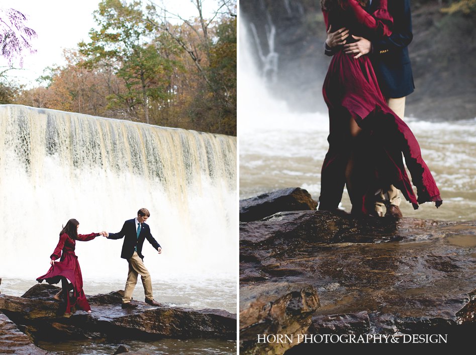 waterfall engagement session Horn Photography and Design atlanta wedding photographers videographers