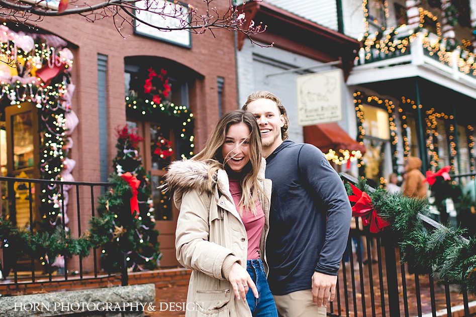 engaged couple Proposal Story in Dahlonega Downtown horn photography and design @halliebergerxo Taylor walls MLB