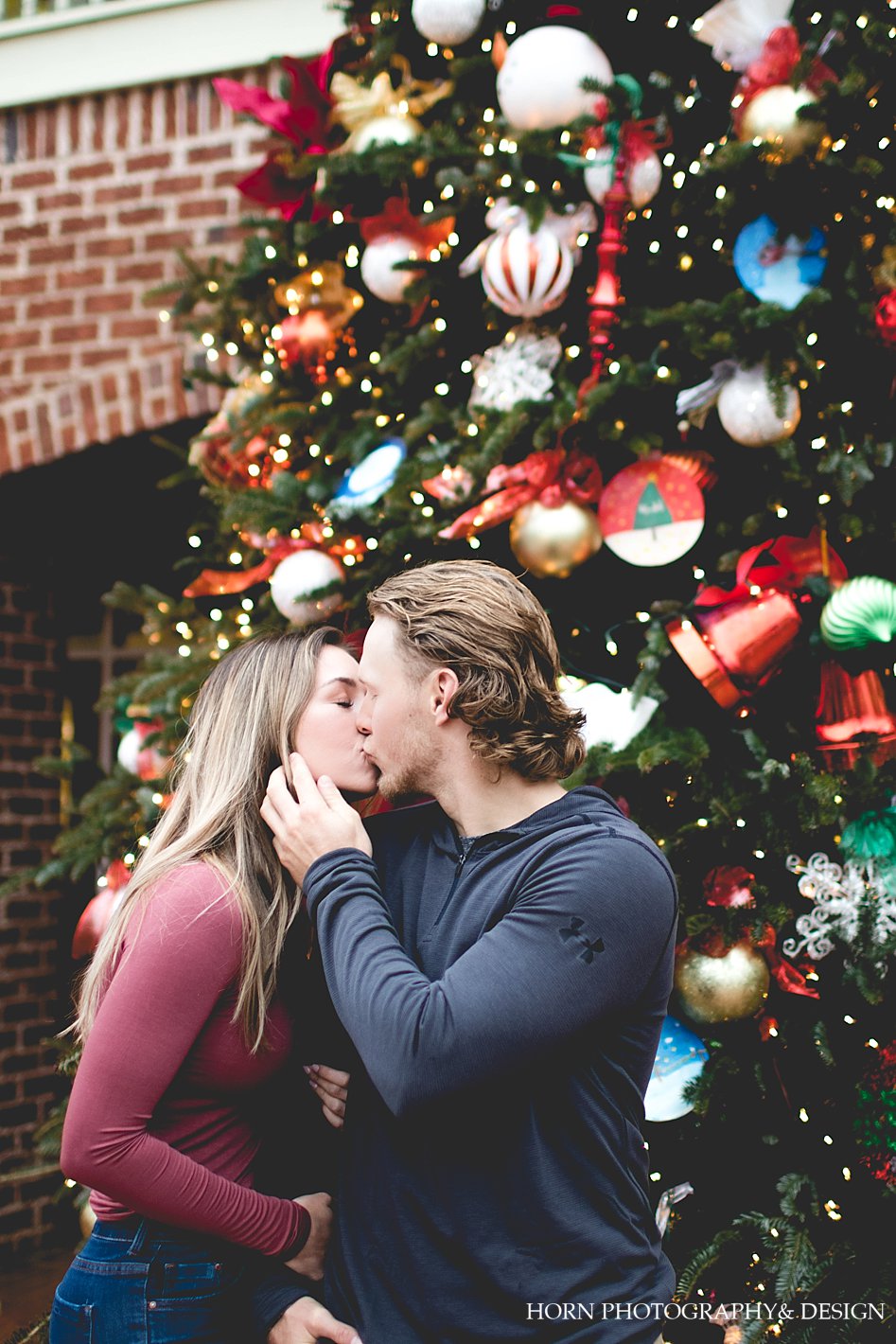 Christmas Proposal Story in Dahlonega Downtown horn photography and design