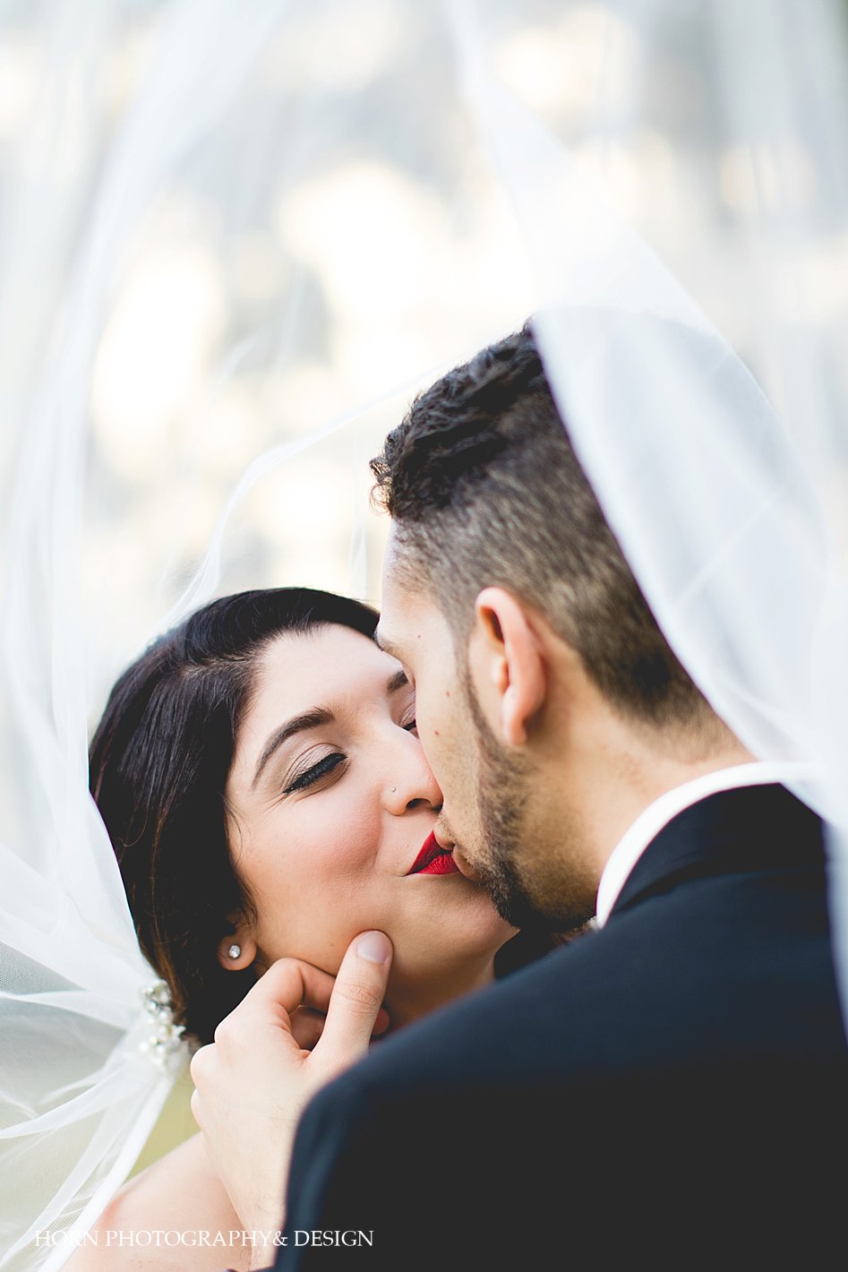 wedding veil kiss horn photography and design