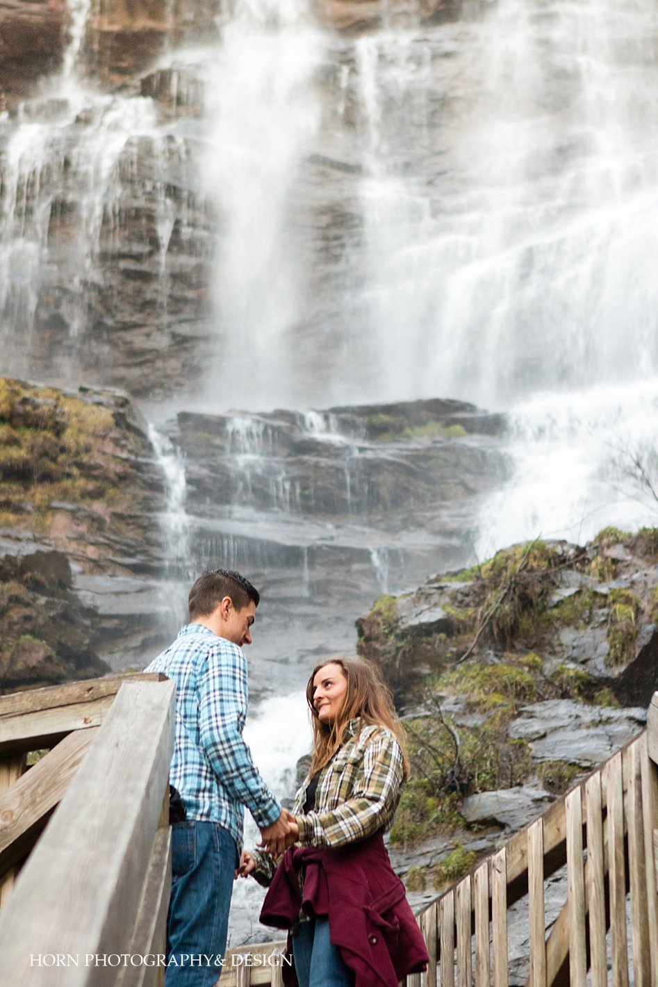 waterfall  Surprise Proposal at Amicalola Falls horn photography and design Dahlonega Georgia photographers 