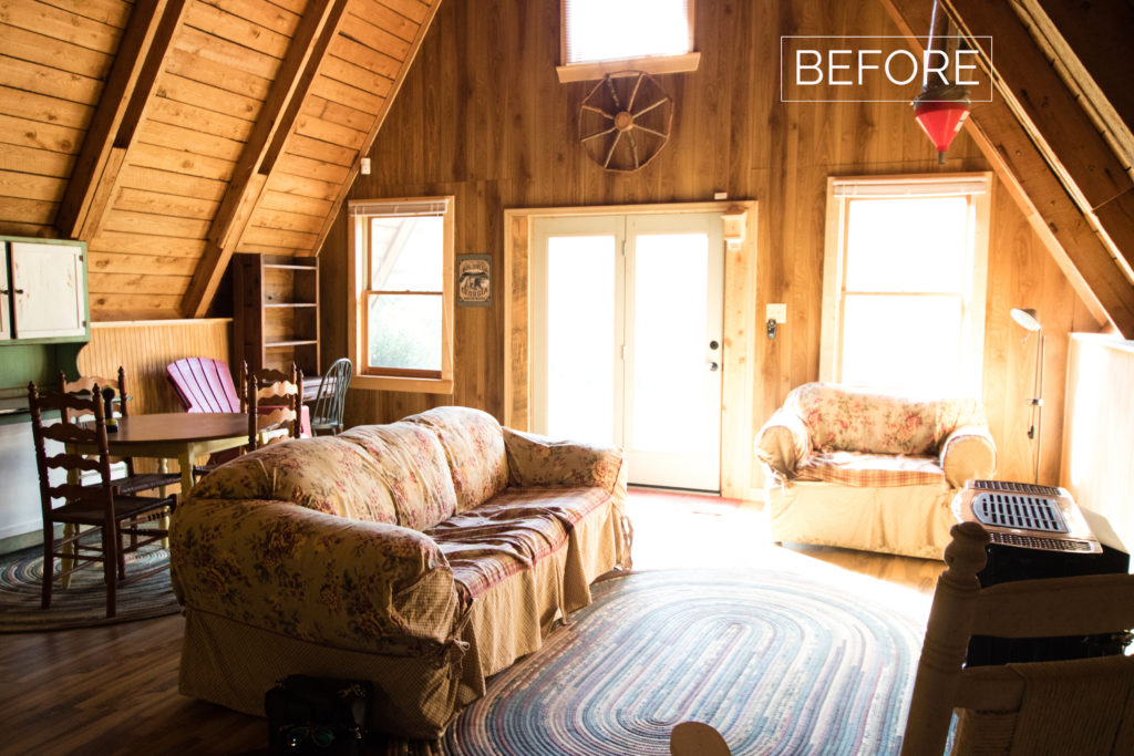 Before and after Living Room Dahlonega Ga Tiny House A Frame