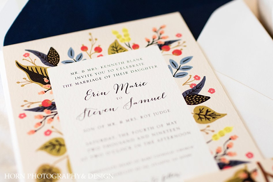 beautiful colorful wedding invitation 