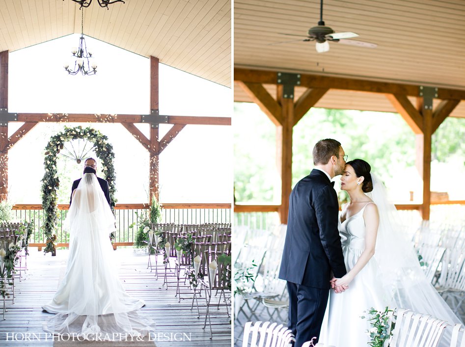 beautiful first look of bride and groom Wolf Mountain Wedding