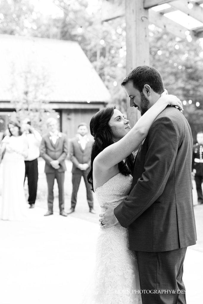 bride and groom first dance Juliette chapel wedding horn photography and design