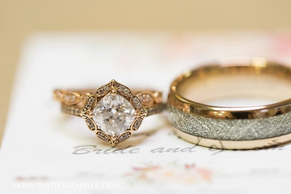 gold Wedding bands diamond ring