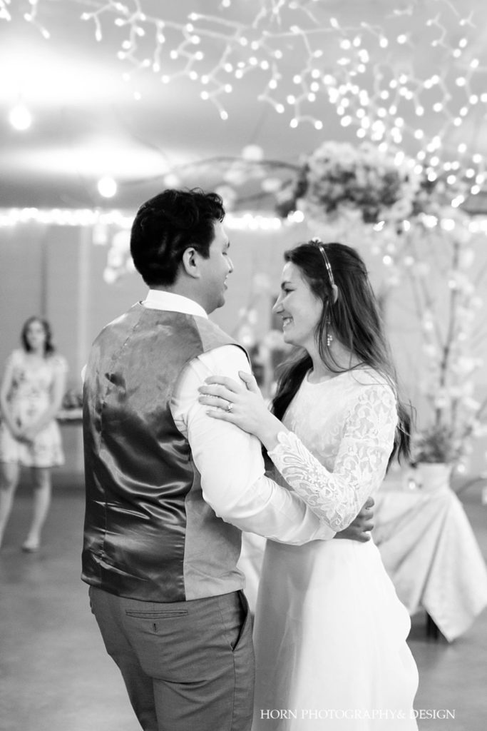 Catholic wedding reception bride and groom first dance Horn photography and design