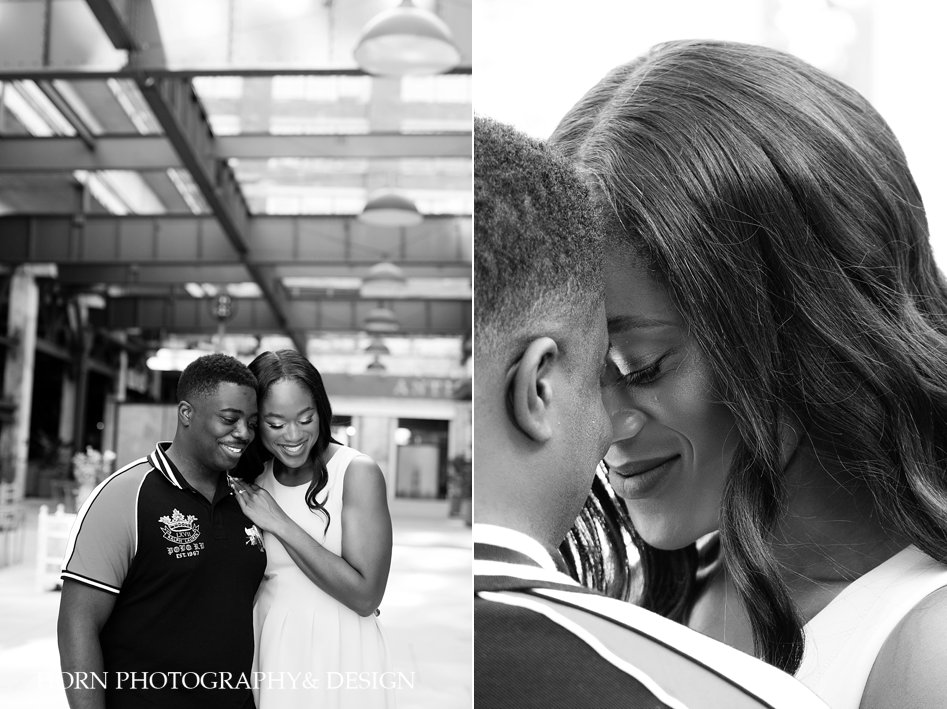black and white engagement photo pose ideas foreheads touching high school sweet hearts Southern Love horn photograph and design