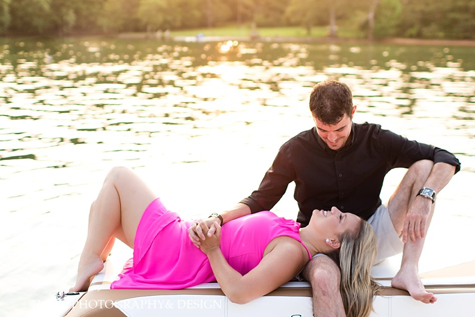 engagement photo on lake with water background pose ideas FoCo horn photography and design