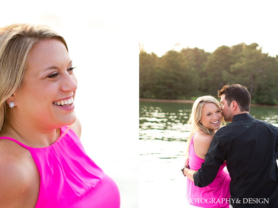 Lake Lanier engagement photo poses on the lake on a boat North Georgia horn photography and design