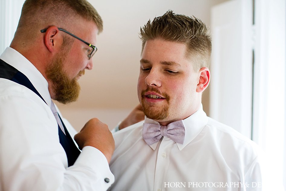 groom bow tie getting ready photo Naylor Hall horn photography and design