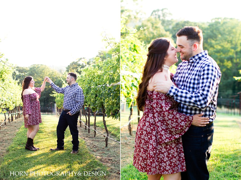 one and only dancing engaged couple dancing in vineyard embracing engagement poses and outfit ideas horn photography and design