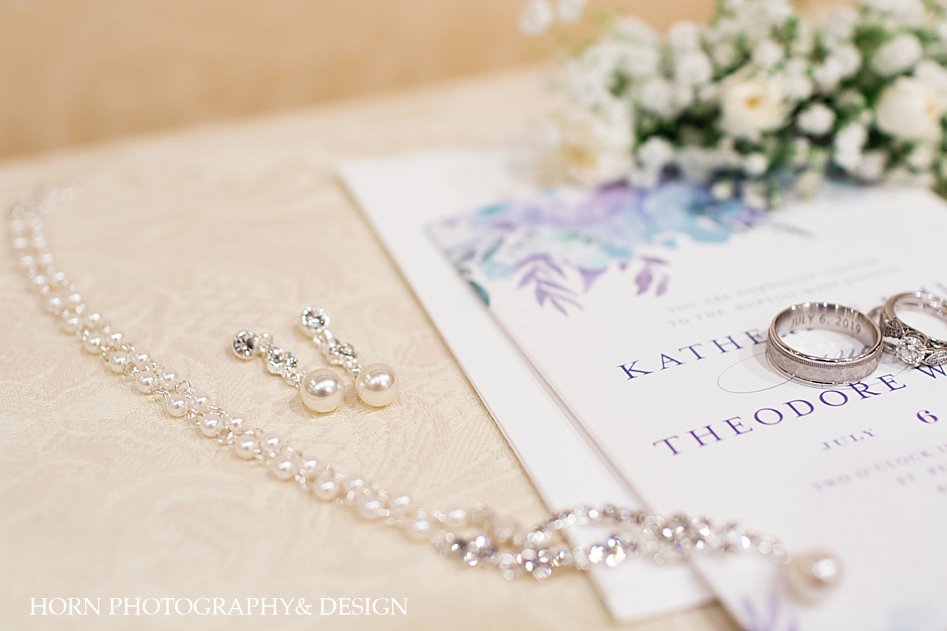 wedding jewelry diamonds and pearls floral invitation baby's breath flowers St. Peter Chanel Roswell GA horn photography and design