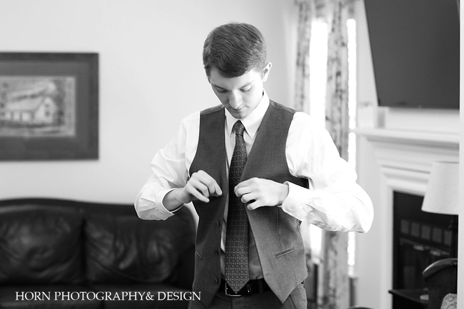 black and white groom getting ready wedding day photo Atlanta GA horn photography and design