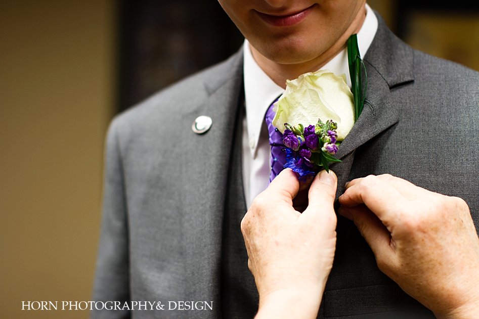 pinning on boutonniere wedding day picture ideas checklist Atlanta Georgia  horn photography and design