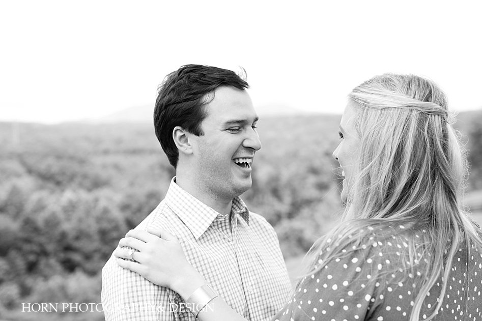 so happy together black and white candid engagement photo 7d Mark II horn photography and design