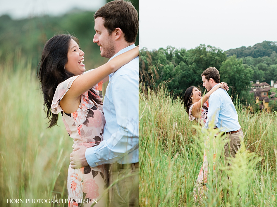 couple embraces in field of long grass