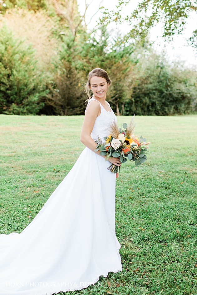 bride with vintage dress