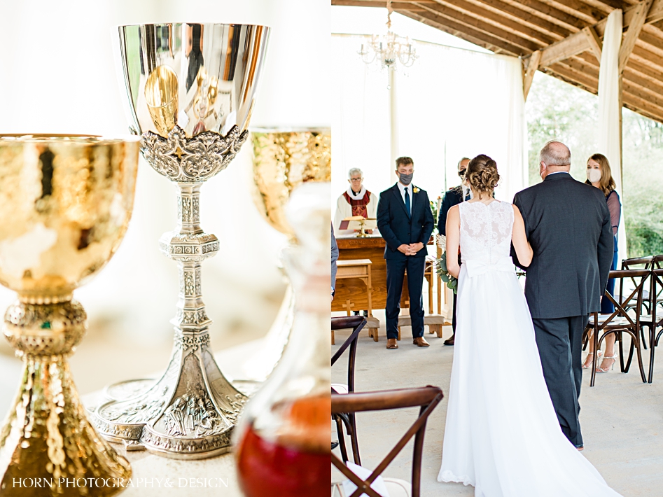 catholic wedding outside chalice 